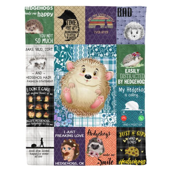 Hedgehog Fleece Blanket Sherpa Blanket