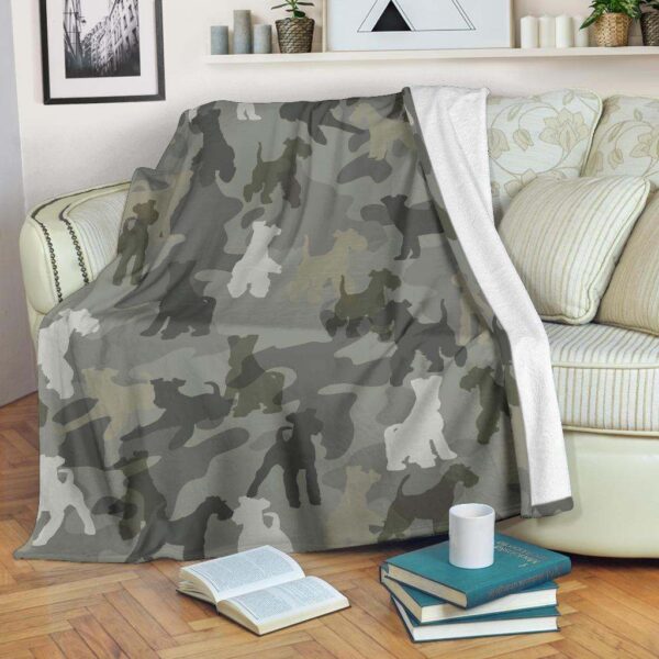 Fox Terrier Camo Fleece Blanket Sherpa Blanket