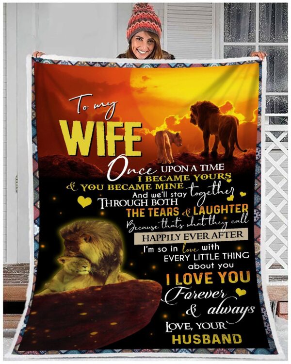 To My Wife Fleece Blanket Sherpa Blanket