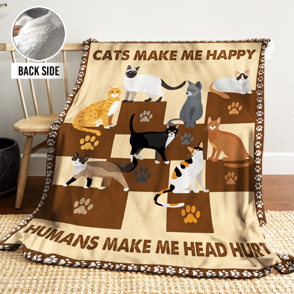 Cat Fleece Blanket Sherpa Blanket
