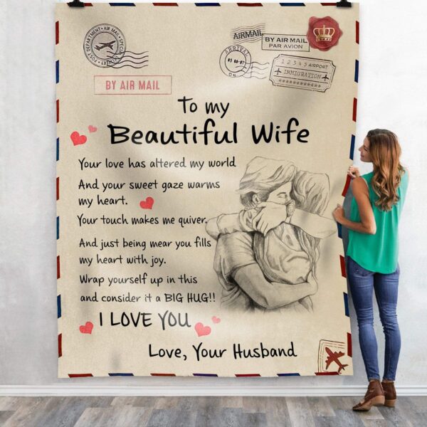 To My Beautiful Wife Fleece Blanket Sherpa Blanket