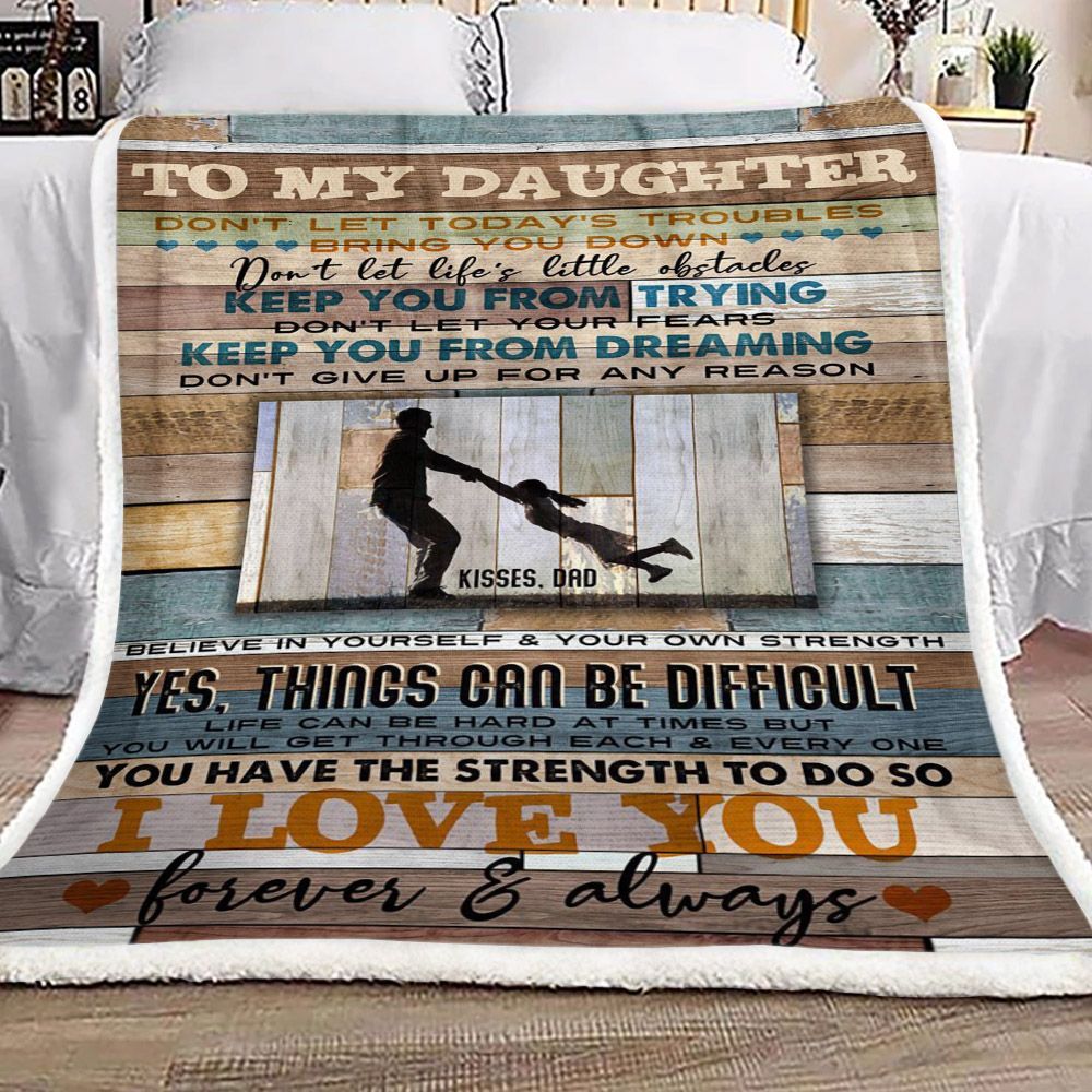 Family To My Daughter Fleece Blanket Sherpa Blanket The Daisy Shop