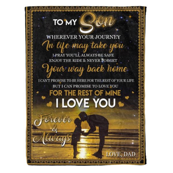 To My Son Fleece Blanket Sherpa Blanket