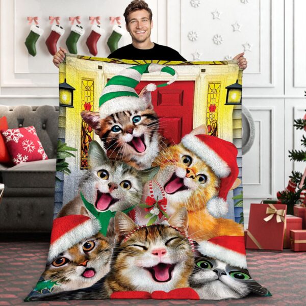 Cat Christmas Fleece Blanket Sherpa Blanket