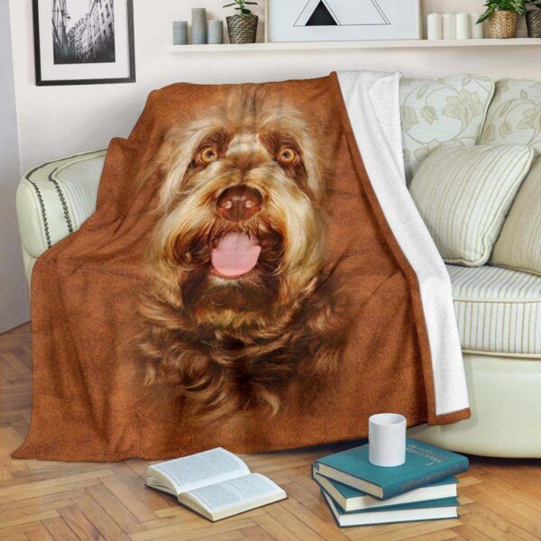 Otterhound Face Hair Fleece Blanket Sherpa Blanket