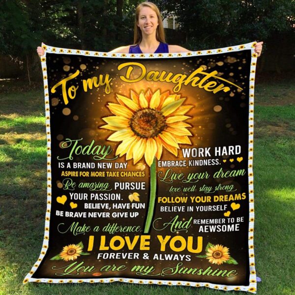 To My Daughter Fleece Blanket Sherpa Blanket