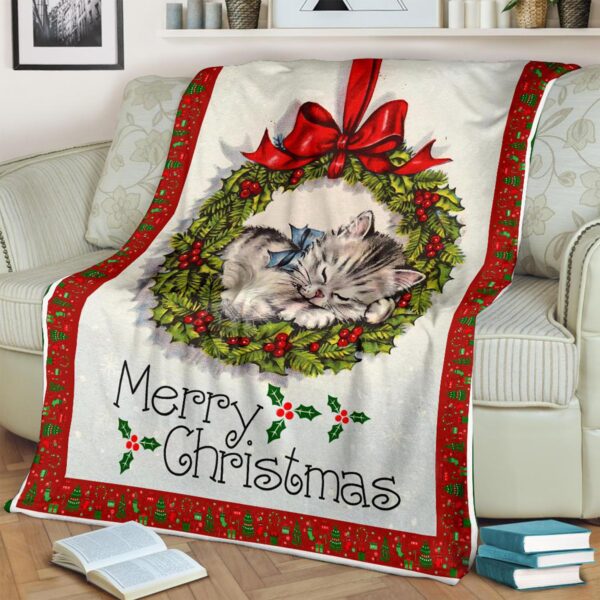 Cat Christmas Fleece Blanket Sherpa Blanket