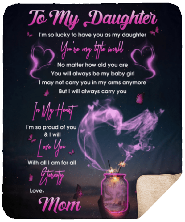 To My Daughter Fleece Blanket Sherpa Blanket