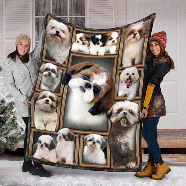 Shih Tzu Fleece Blanket Sherpa Blanket