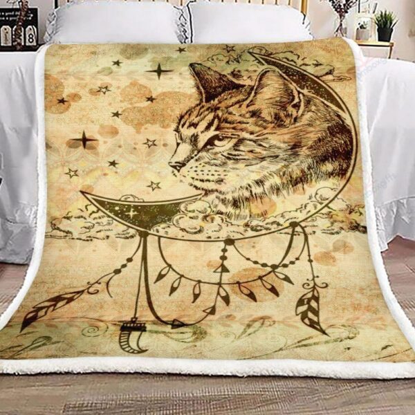 Boho Cat Fleece Blanket Sherpa Blanket
