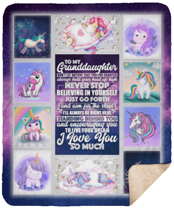 To My Granddaughter Fleece Blanket Sherpa Blanket