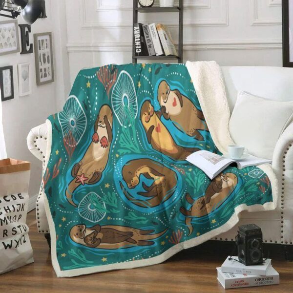Otter Fleece Blanket Sherpa Blanket