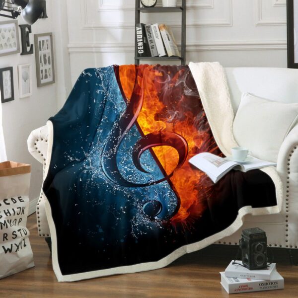Fire And Ice Music Fleece Blanket Sherpa Blanket
