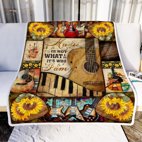 Guitar Music Is Not What I Do Fleece Blanket Sherpa Blanket