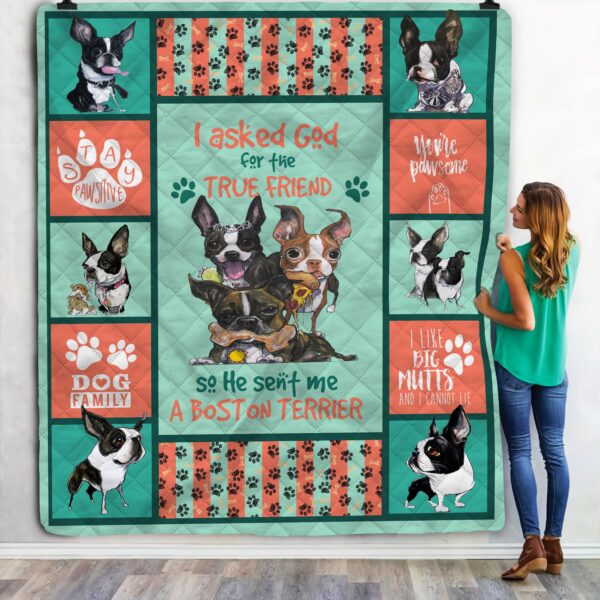 True Friend Boston Terrier Fleece Blanket Sherpa Blanket