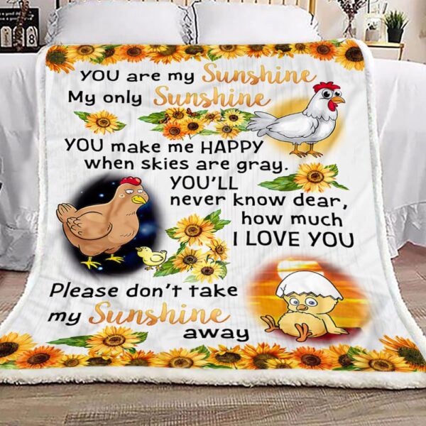 Chickens Are My Sunshine Fleece Blanket Sherpa Blanket