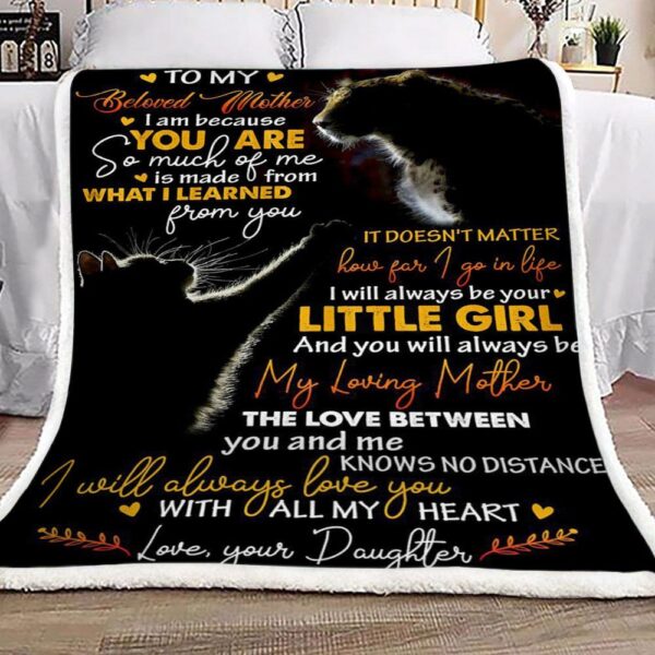 Family To My Beloved Mother Love From Daughter Fleece Blanket Sherpa Blanket