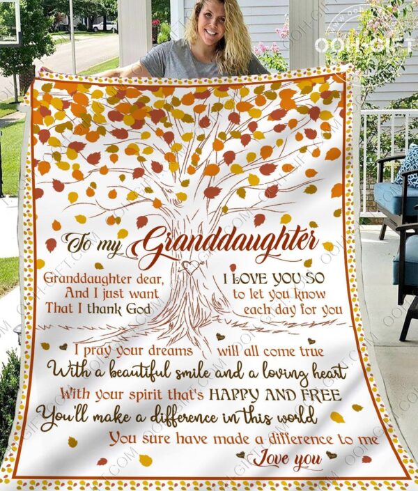 Granddaughter Happy And Free Fleece Blanket Sherpa Blanket