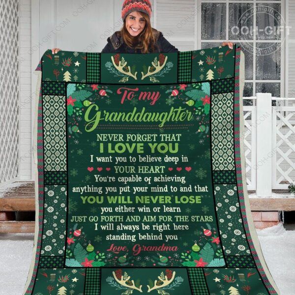 Granddaughter I Love You Fleece Blanket Sherpa Blanket