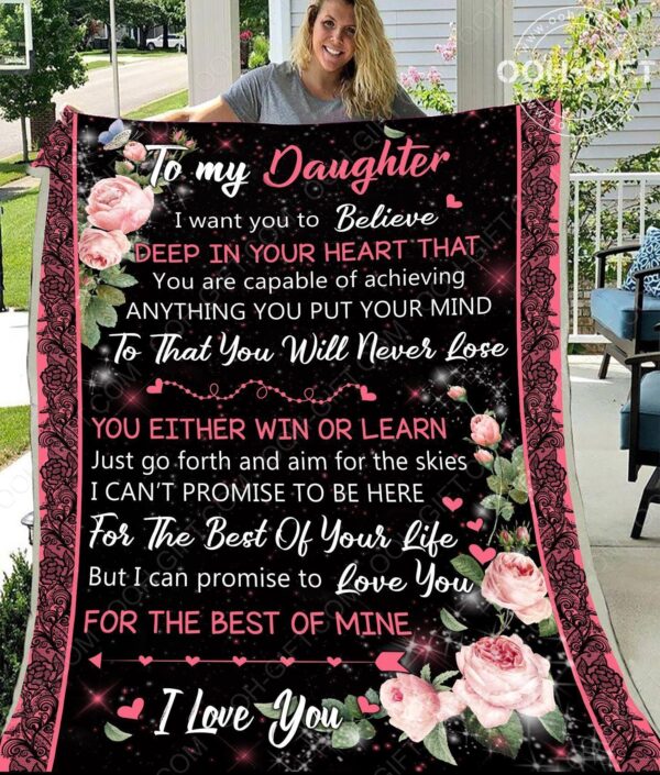 Daughter Always Remember Fleece Blanket Sherpa Blanket