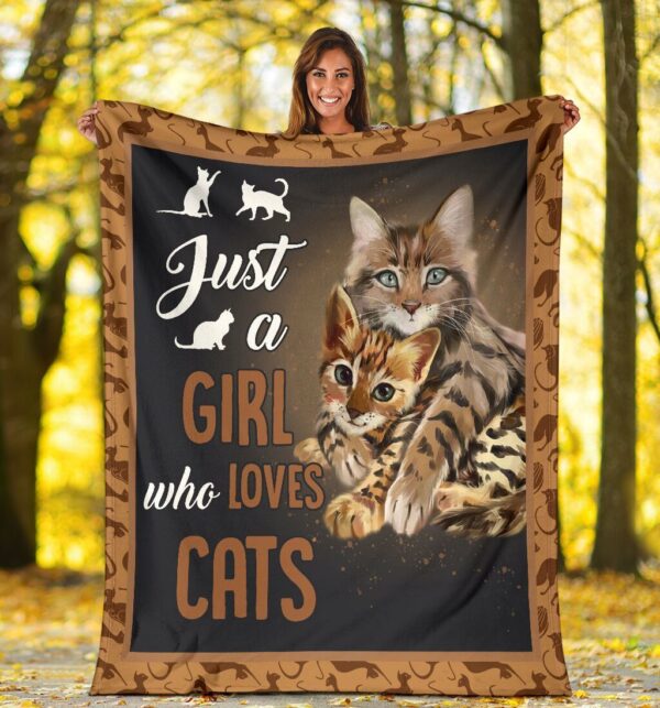 Cat Lover Just A Girl Who Love Cats Fleece Blanket Sherpa Blanket