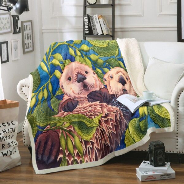 Otters Fleece Blanket Sherpa Blanket