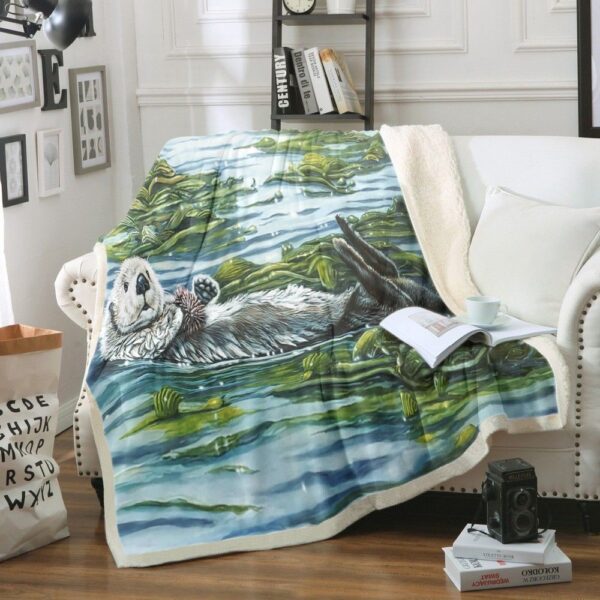 Otters Fleece Blanket Sherpa Blanket