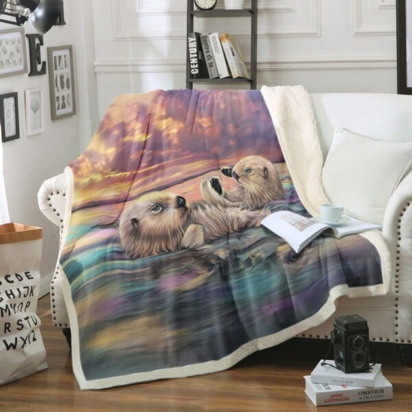 Otters Fleece Blanket Sherpa Blanket