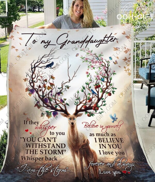 Granddaughter I Am The Storm Fleece Blanket Sherpa Blanket