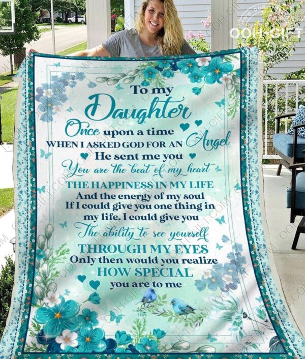 Daughter Beat Of My Heart Fleece Blanket Sherpa Blanket