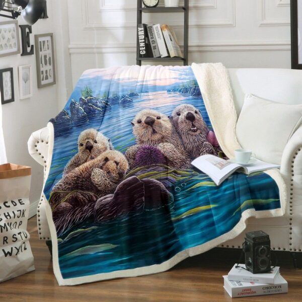 Otters Fleece Blanket Sherpa Blanket
