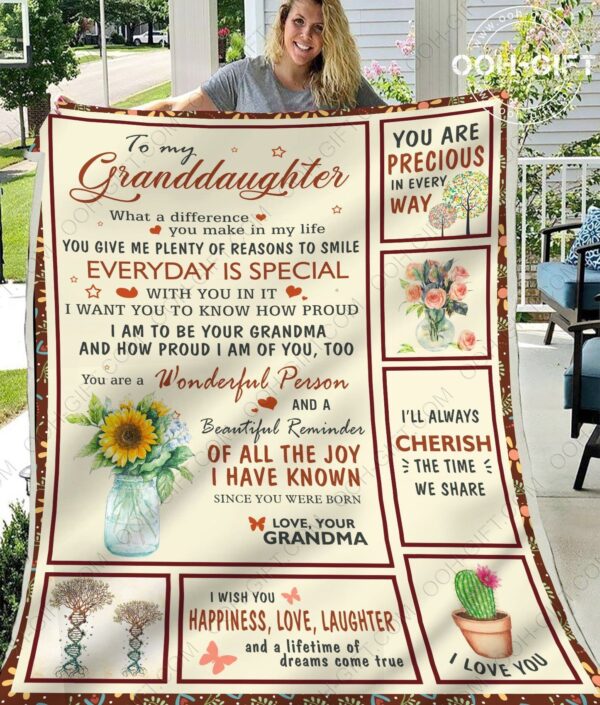 My Granddaughter Fleece Blanket Sherpa Blanket