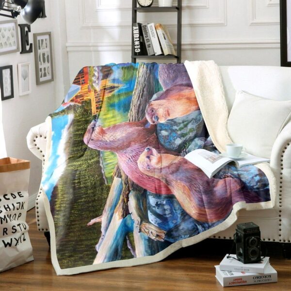 Otter Fleece Blanket Sherpa Blanket