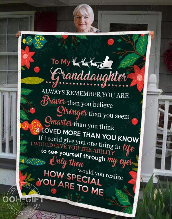 Granddaughter You Are Brave Fleece Blanket Sherpa Blanket