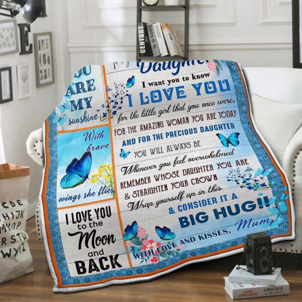 To My Daughter Fleece Blanket Sherpa Blanket