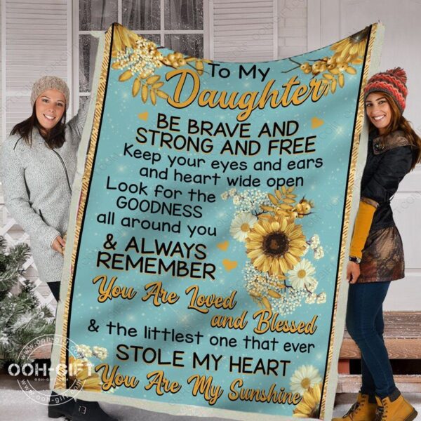 Daughter My Sunshine Fleece Blanket Sherpa Blanket