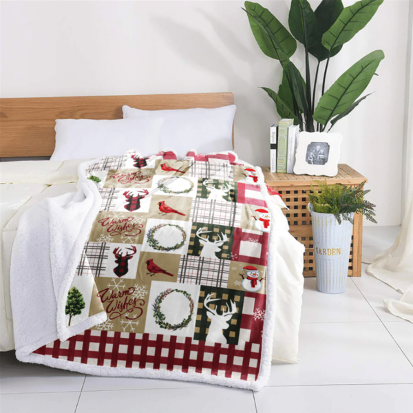 Merry Christmas Fleece Blanket Sherpa Blanket