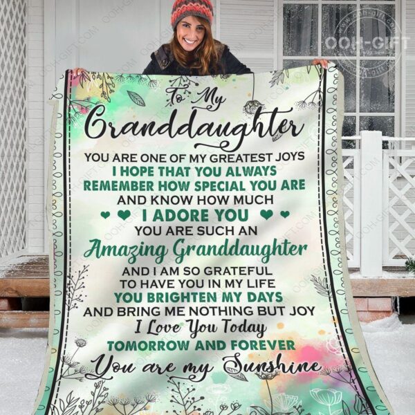Granddaughter I Adore You Fleece Blanket Sherpa Blanket