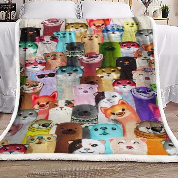 Otter Cute Fleece Blanket Sherpa Blanket