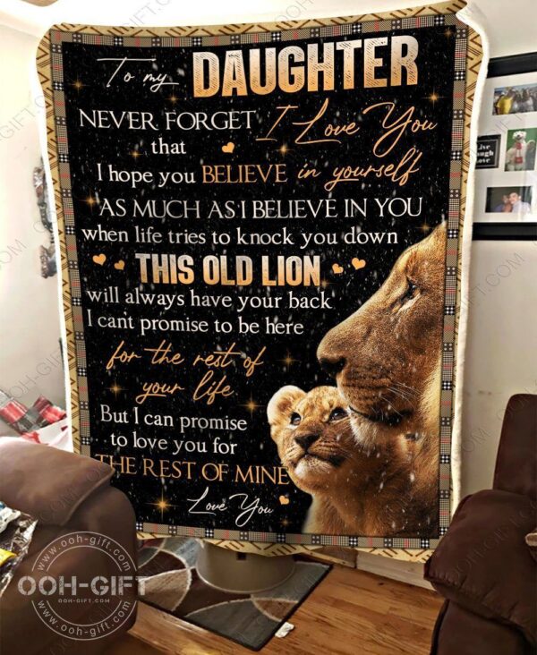 Daughter I Love You Fleece Blanket Sherpa Blanket