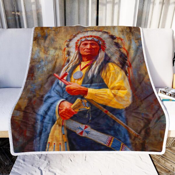 Native Chief Fleece Blanket Sherpa Blanket