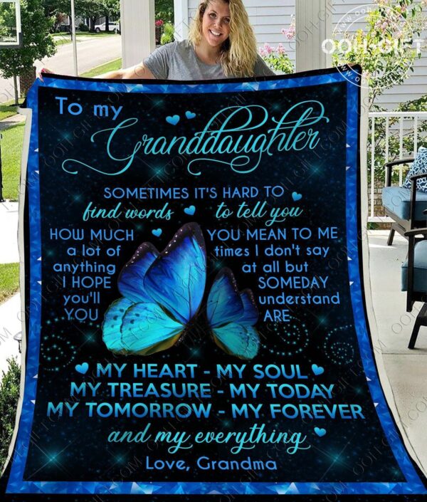 Granddaughter My Heart My Soul Fleece Blanket Sherpa Blanket