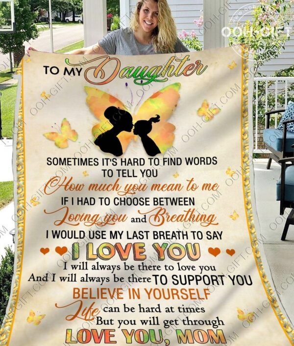 Daughter Say I Love You Fleece Blanket Sherpa Blanket