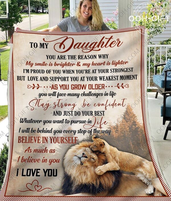 Daughter You Make Me Smile Fleece Blanket Sherpa Blanket