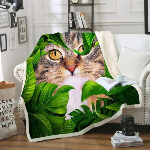 Cat Fleece Blanket Sherpa Blanket