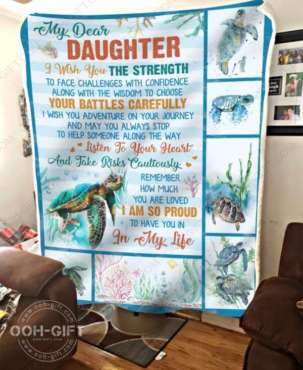 Daughter Proud Of You Fleece Blanket Sherpa Blanket