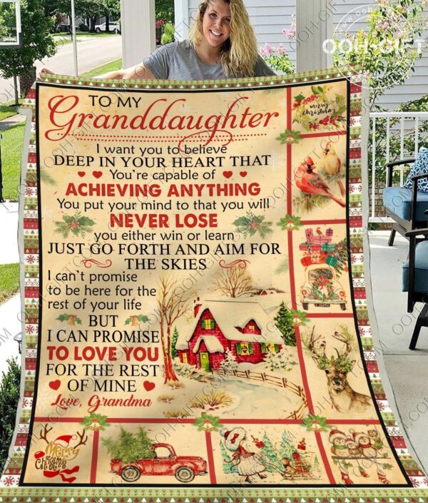 Granddaughter I Love You Fleece Blanket Sherpa Blanket