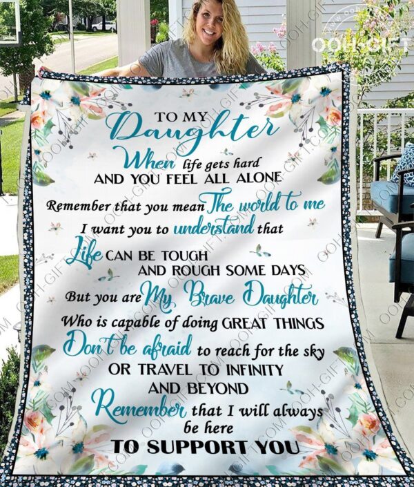 Daughter You Mean The World To Me Fleece Blanket Sherpa Blanket