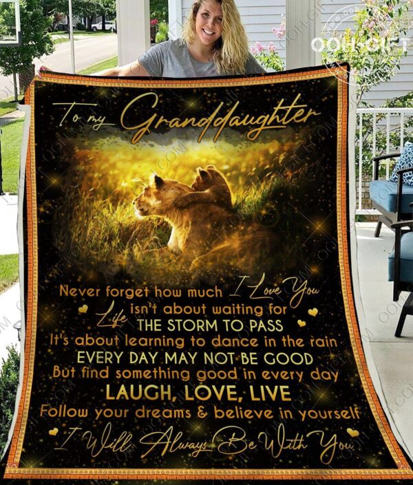 Granddaughter Laugh Love Live Fleece Blanket Sherpa Blanket