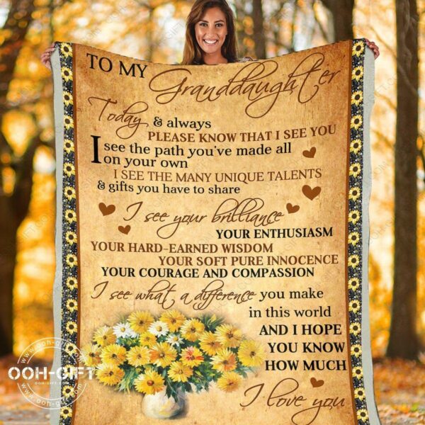 Granddaughter Today Always Fleece Blanket Sherpa Blanket